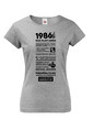 Dámske tričko narodeninové noviny 1986
