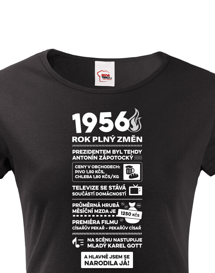 Dámske tričko narodeninové noviny 1956