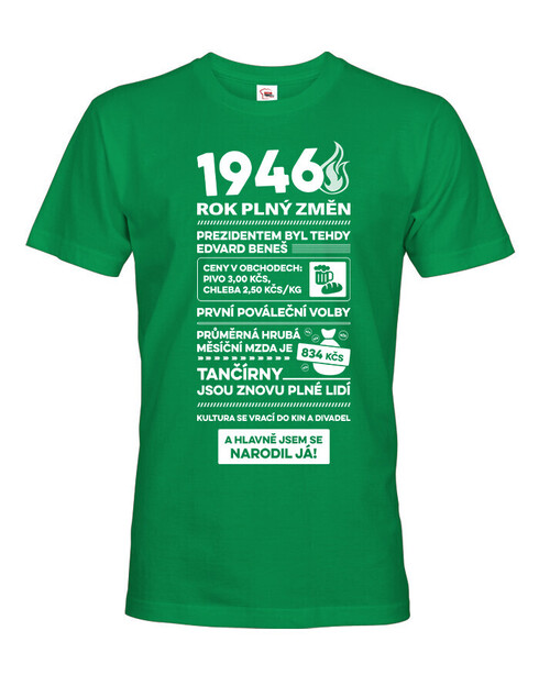 Pánské tričko narozeninové noviny 1946