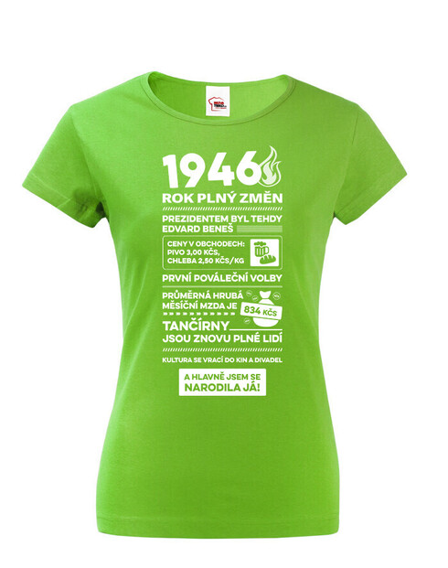 Dámske tričko narodeninové noviny 1946