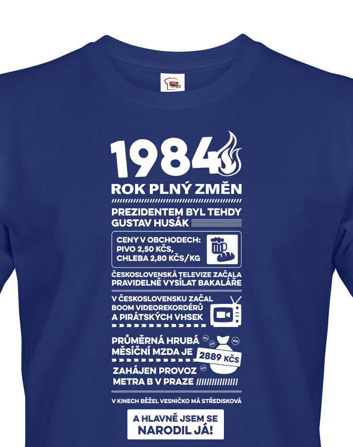 Pánské tričko narozeninové noviny 1984