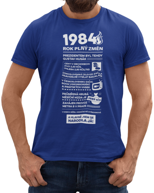 Pánské tričko narozeninové noviny 1984