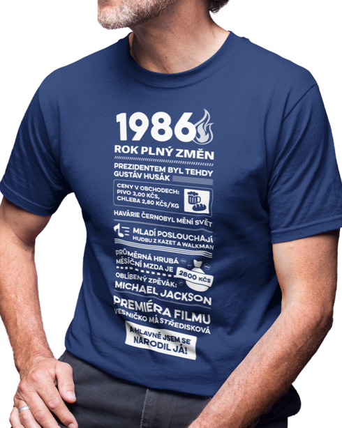 Pánské tričko narozeninové noviny 1986