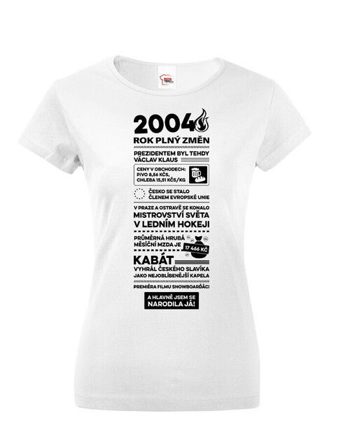 Dámske tričko narodeninové noviny 2004