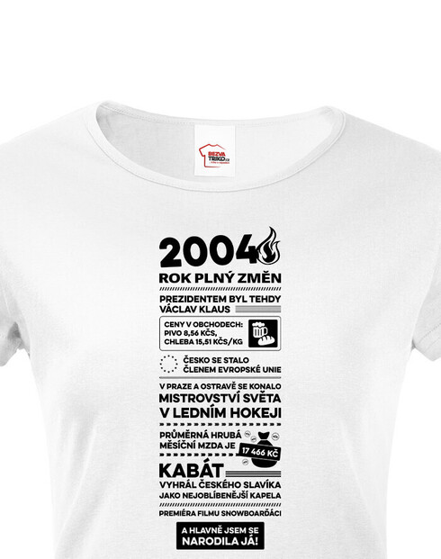 Dámske tričko narodeninové noviny 2004