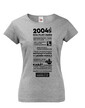 Dámske tričko narodeninové noviny 2004