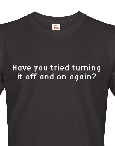 Pánske tričko pre programátorov Turn ON and OFF