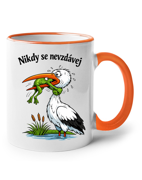 Keramický hrnček Nikdy sa nevzdávaj