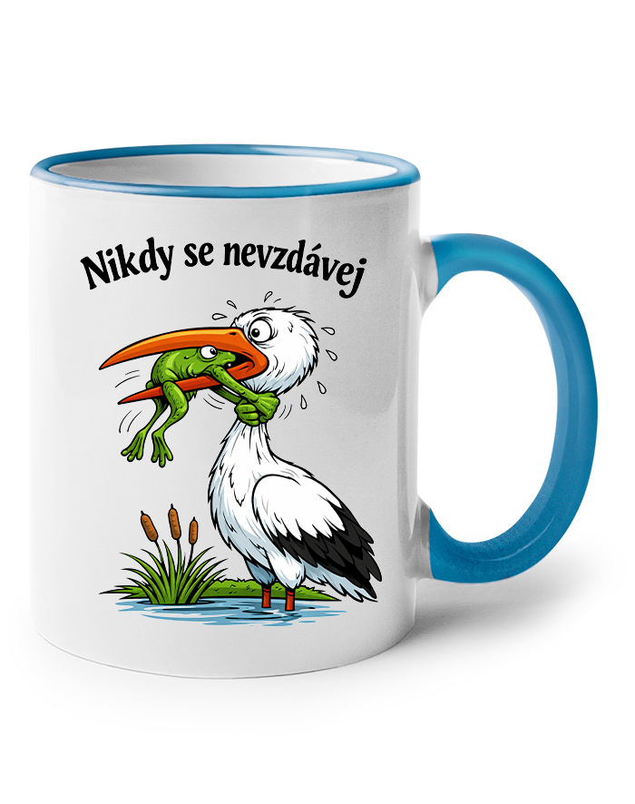 Keramický hrnček Nikdy sa nevzdávaj