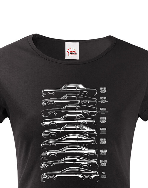 Dámské tričko Ford Mustang History Silhouette