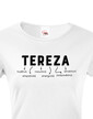 Dámske tričko k meninám Tereza