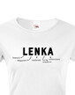 Dámske tričko k meninám Lenka
