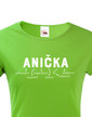 Dámske tričko k meninám Anička