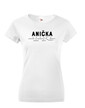 Dámske tričko k meninám Anička