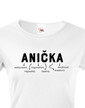 Dámske tričko k meninám Anička