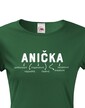 Dámske tričko k meninám Anička