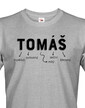 Pánské tričko k meninám Tomáš