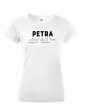 Dámske tričko k meninám Petra
