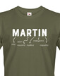 Pánské tričko k meninám Martin