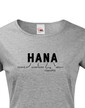 Dámske tričko k meninám Hana