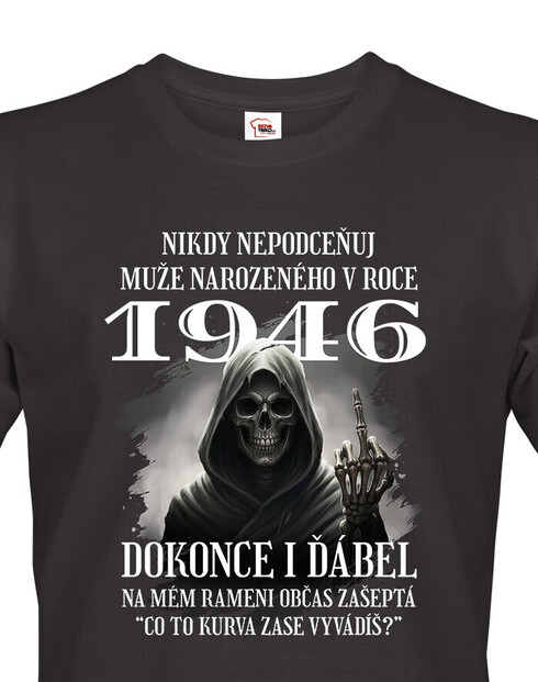 Pánské tričko k 80. narozeninám s kostlivcom