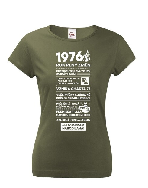 Dámske tričko narodeninové noviny 1976