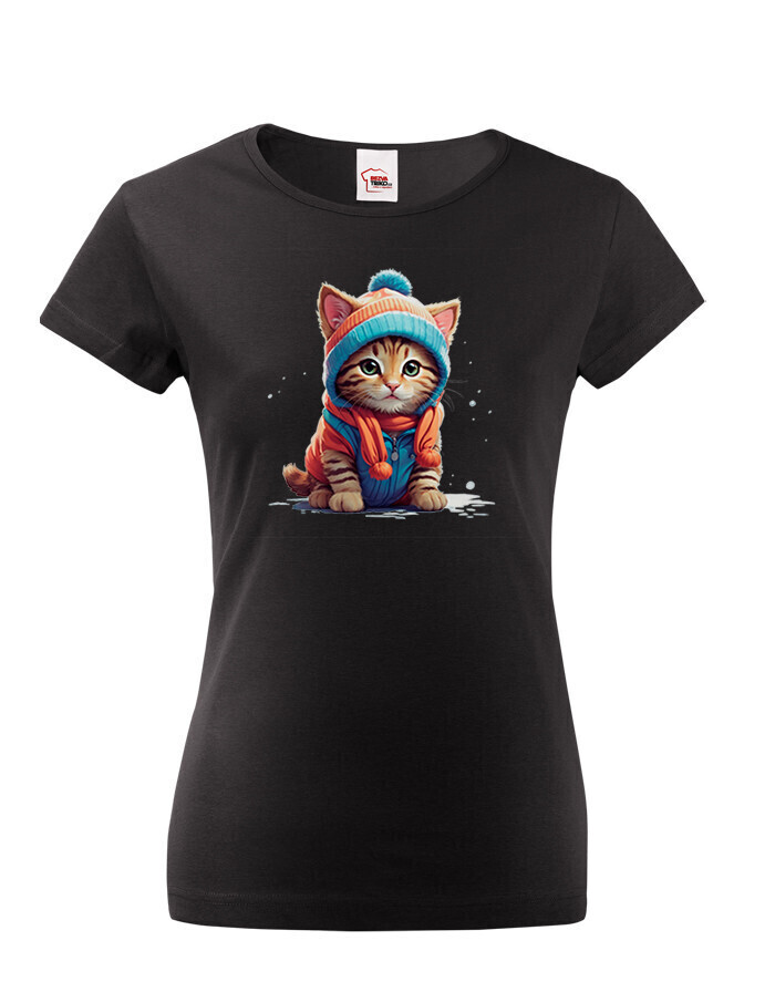 Dámské tričko Mačiatko v oblečku