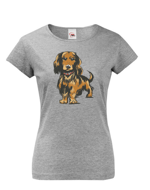 Dámské tričko Kreslený jazvečík