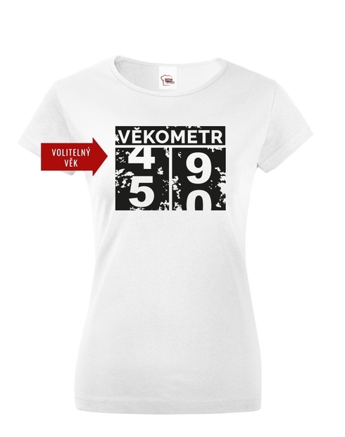 Dámské tričko Vekometer k 50. narodeninám
