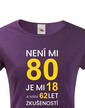 Dámske tričko k 80. narodeninám Není mi 80
