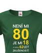 Dámske tričko k 80. narodeninám Není mi 80