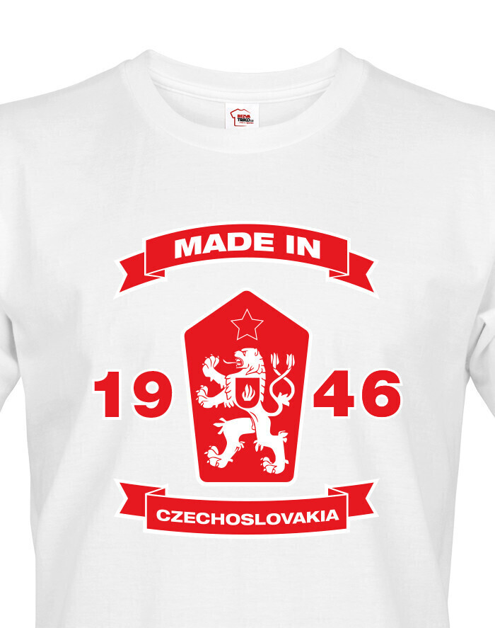 Pánske tričko k 80. narodeninám s levom a znakom ČSSR