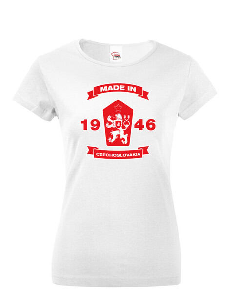 Dámske tričko k 80. narodeninám s levom a znakom ČSSR