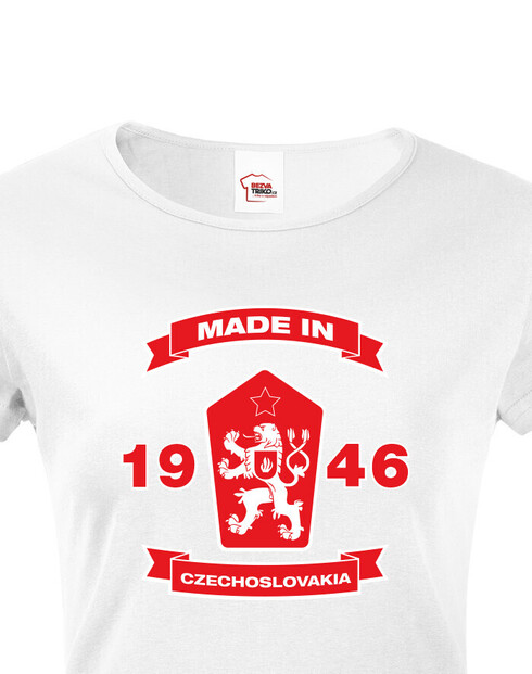 Dámske tričko k 80. narodeninám s levom a znakom ČSSR