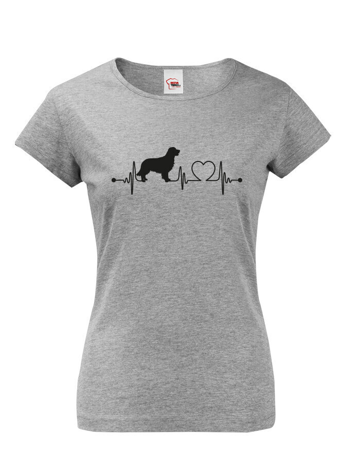 Dámské tričko Zlatý retriever tep