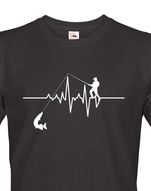 Tričko pre rybárov Tep / Ekg rybára