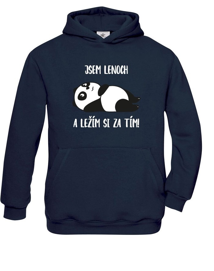 Detská mikina Som leňoch a ležím si za tým!