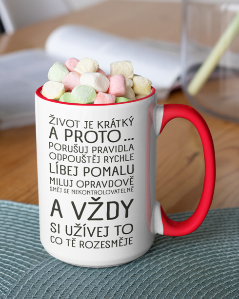 Keramický hrnček - Život je krátky