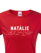 Dámske tričko k meninám Natálie