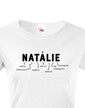 Dámske tričko k meninám Natálie