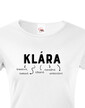 Dámske tričko k meninám Klára