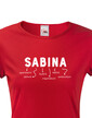 Dámske tričko k meninám Sabina