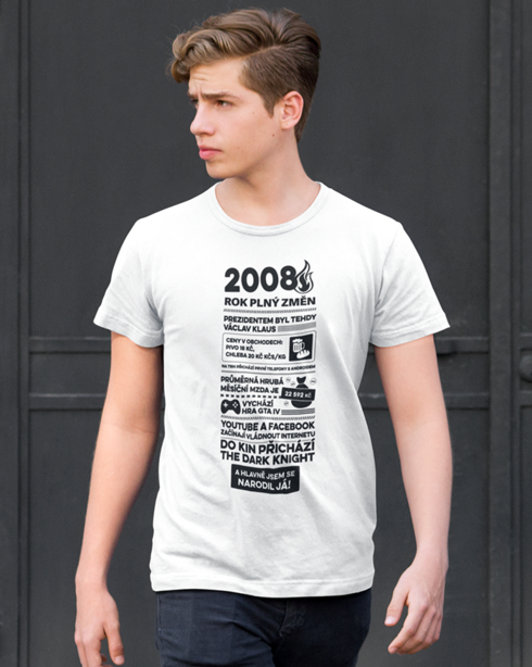 Pánské tričko narozeninové noviny 2008