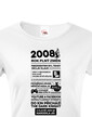 Dámske tričko narodeninové noviny 2008