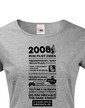 Dámske tričko narodeninové noviny 2008