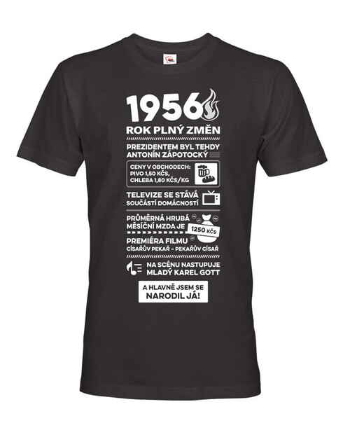 Pánské tričko narozeninové noviny 1956