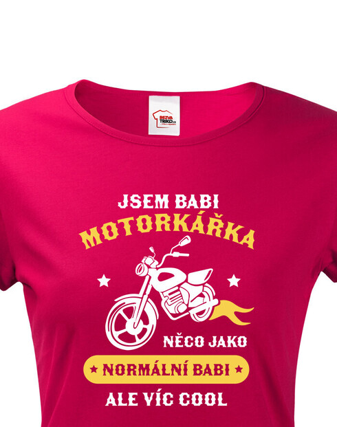 Dámske tričko Som babka motorkárka