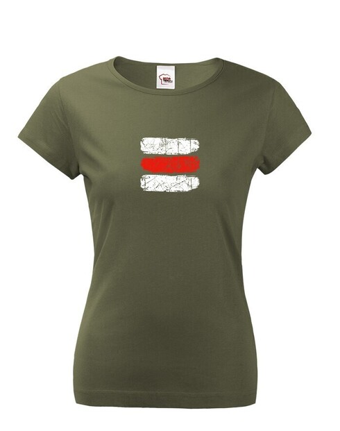 Dámské tričko Turistická značka - červená