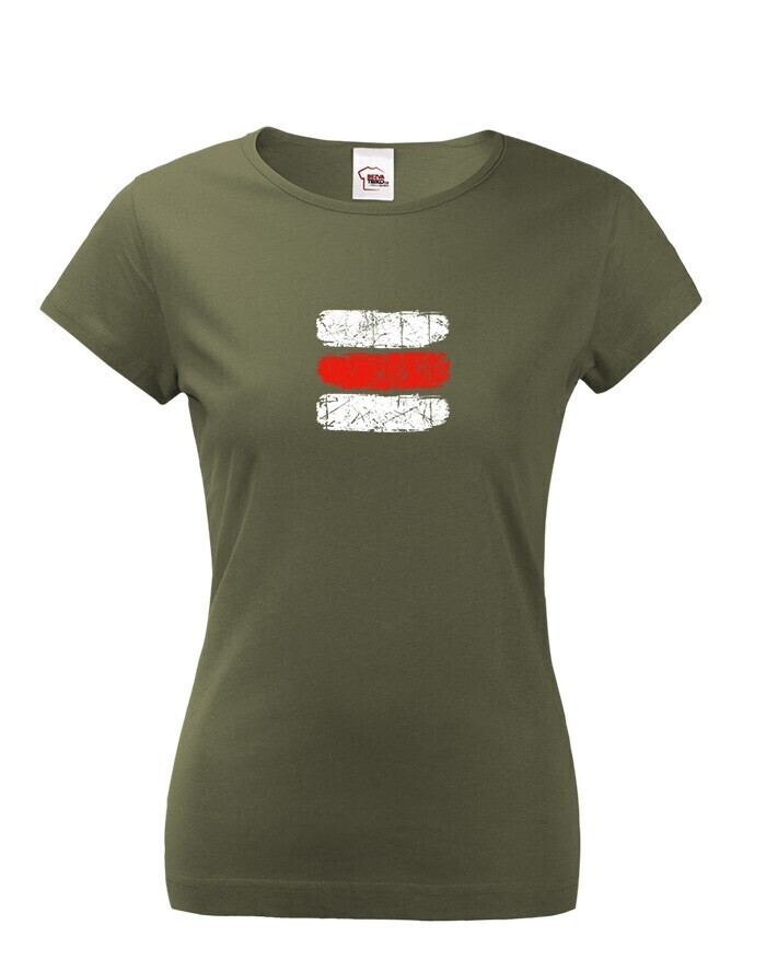 Dámské tričko Turistická značka - červená