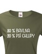 Dámské tričko -80 % bavlna, 20 % psie chlpy